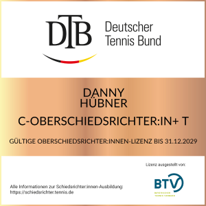 DTB C-Schiedsrichterlizenz Oberschiedsrichter